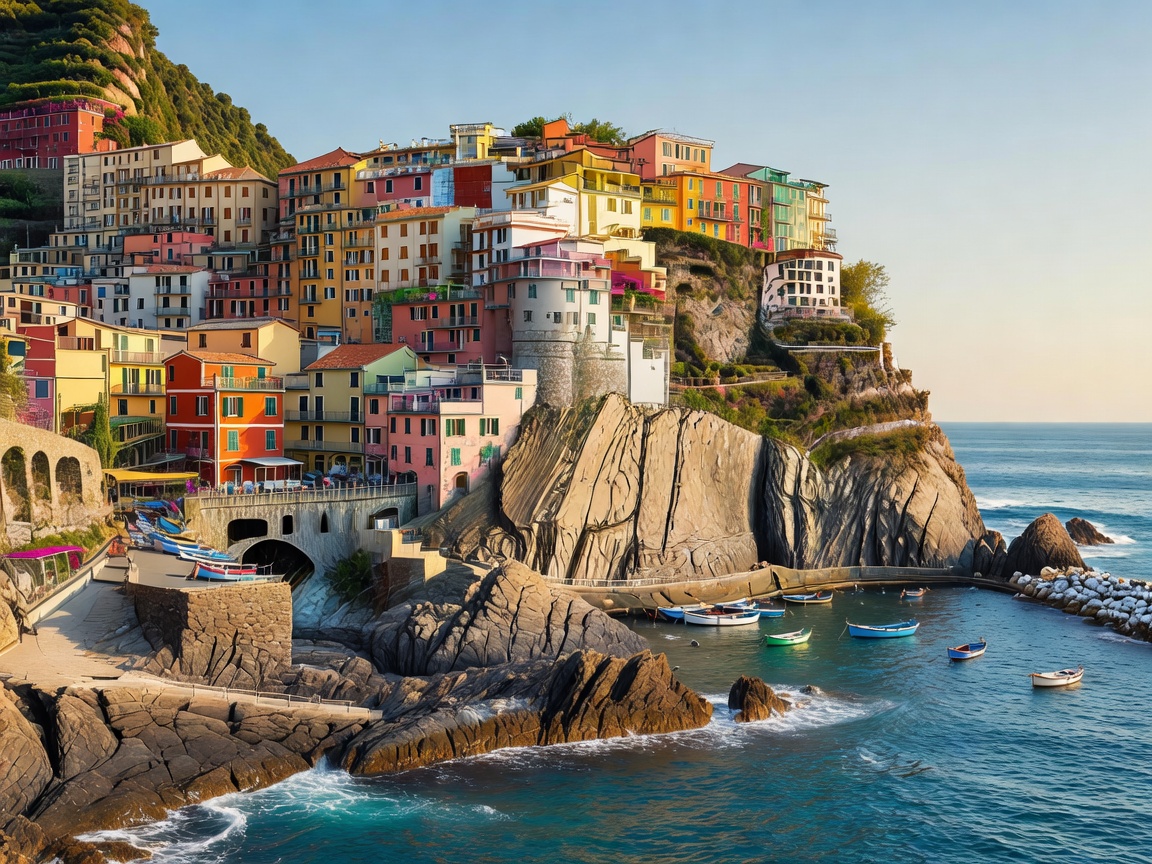 Cinque Terre and Italian coastal architectural elegance